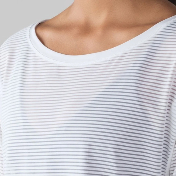 White Striped Women's Top - Picture 6 of 9